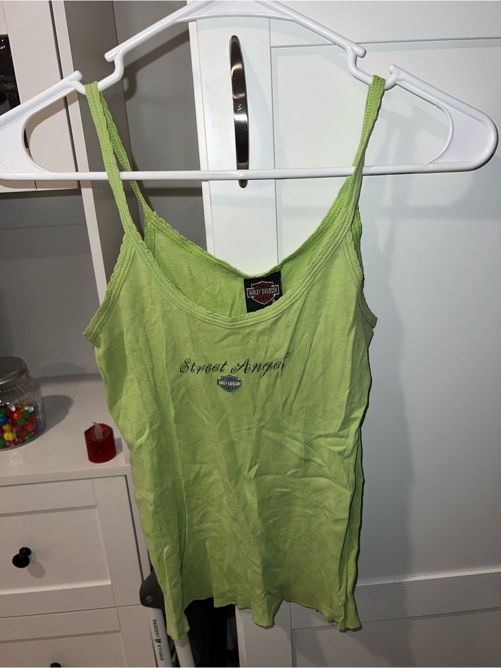 Harley-Davidson Lime Green Women's Camisole Tank - Street Angel Script